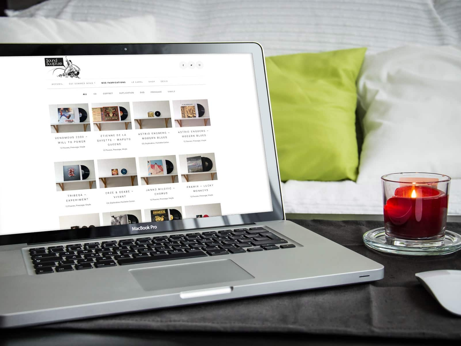 Création du site internet Sound Sculpture par l'agence de communication Bad Monkey