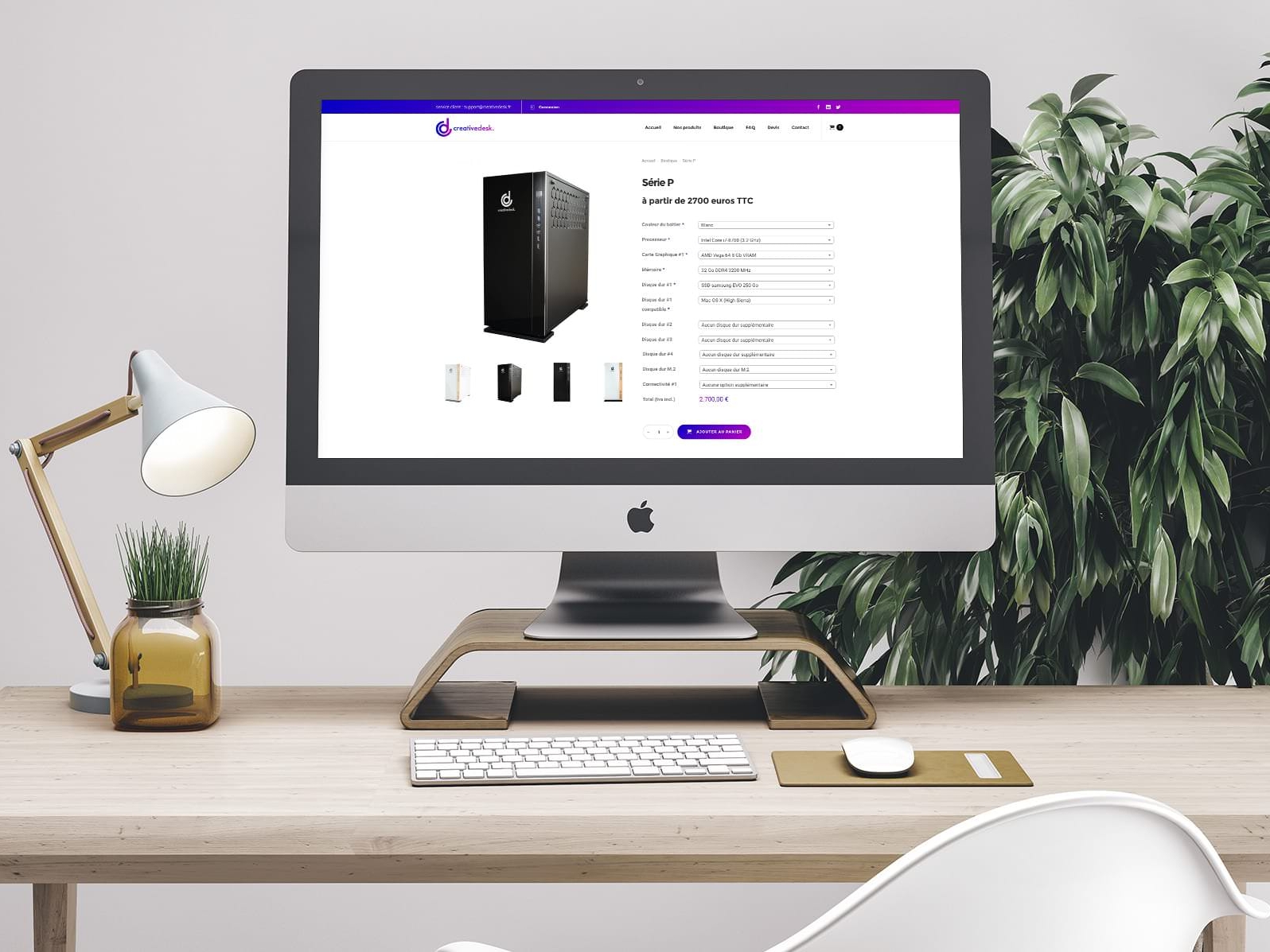 Création de la boutique e-commerce Creative Desk