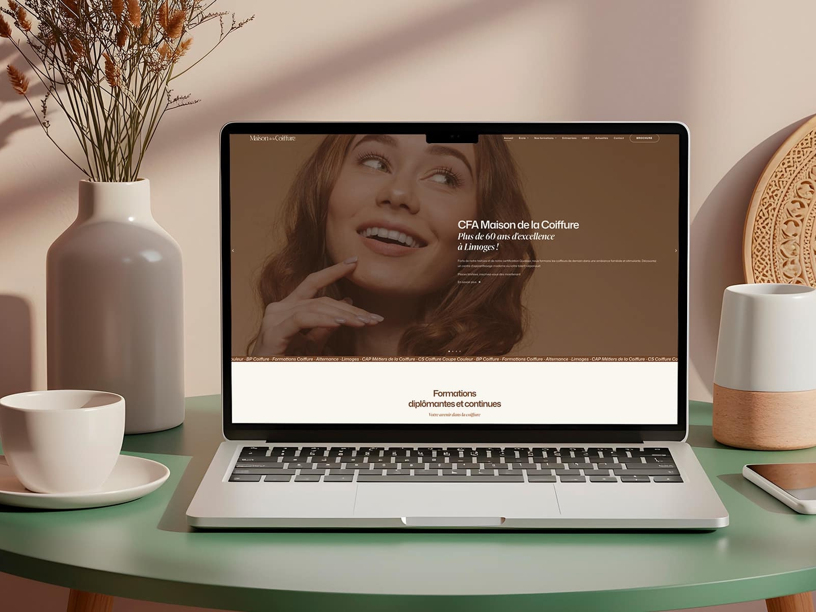 Site internet CFA Maison de la Coiffure 87